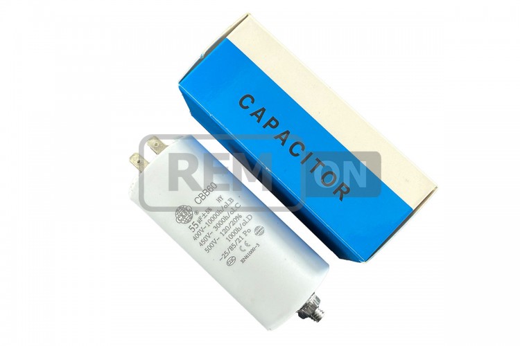 Конденсатор CBB60 55 мкФ 450V, з гайкою